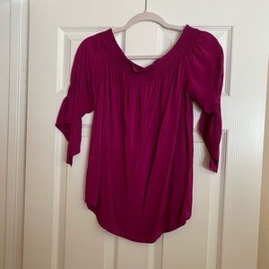Fushia under the shoulder blouse